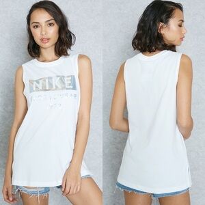 Nike | white holographic logo sportswear tank